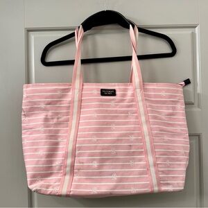 Victoria's Secret Pink and White Tote Bag
